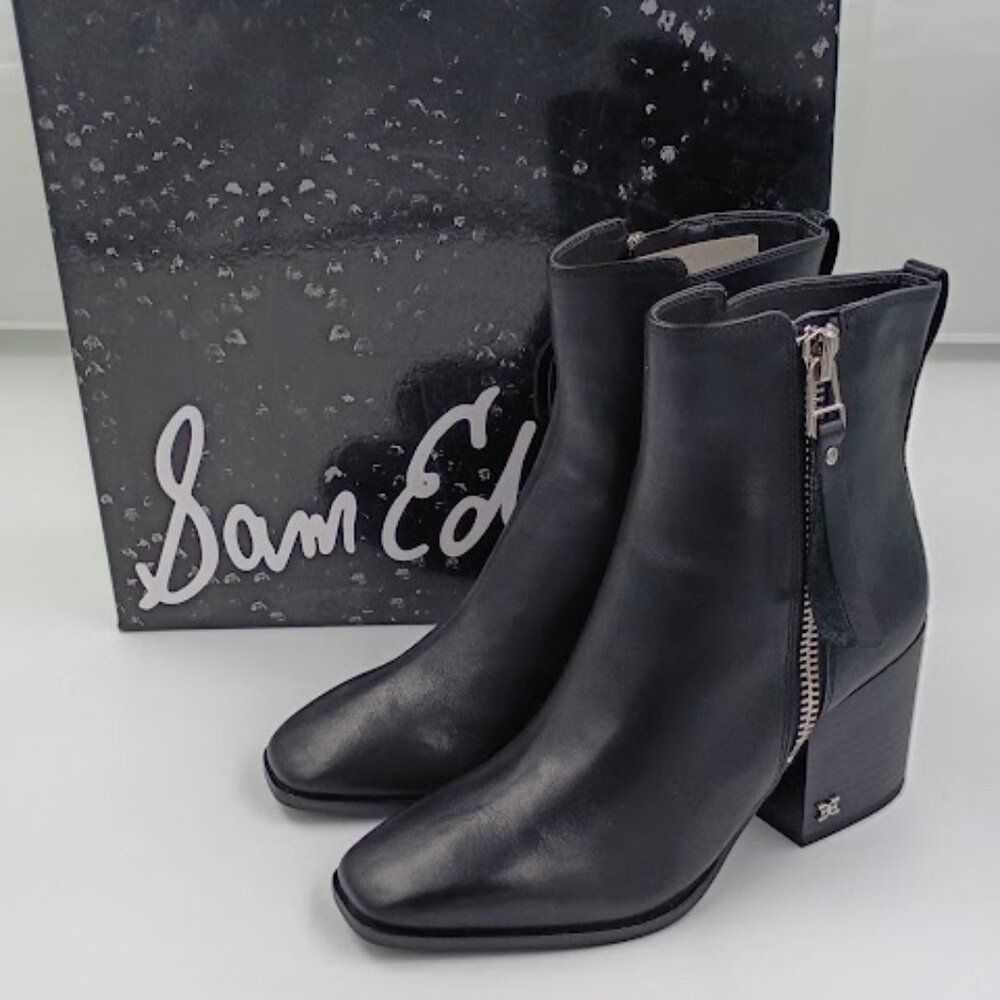 Sam Edelman Carlysle, Lea, Black Ankle Boot, Women's Size 5.5